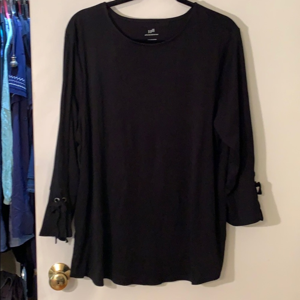 JJill Pima Tie Sleeve Tee
